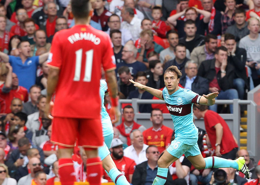 West Ham Kubur Liverpool di Anfield