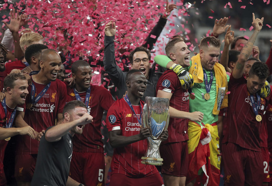 Selebrasi Liverpool Juara Piala Super Eropa 2019