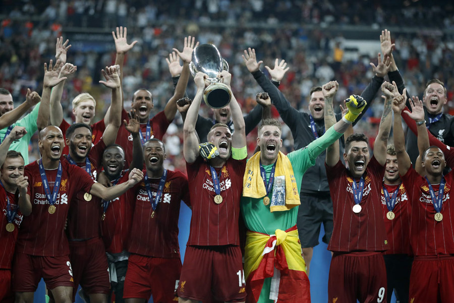 Selebrasi Liverpool Juara Piala Super Eropa 2019