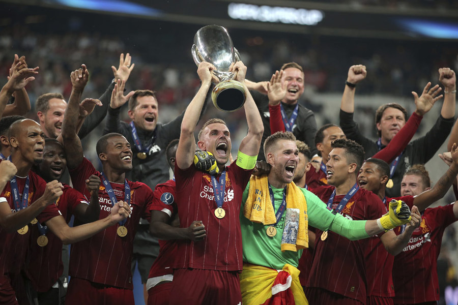 Selebrasi Liverpool Juara Piala Super Eropa 2019