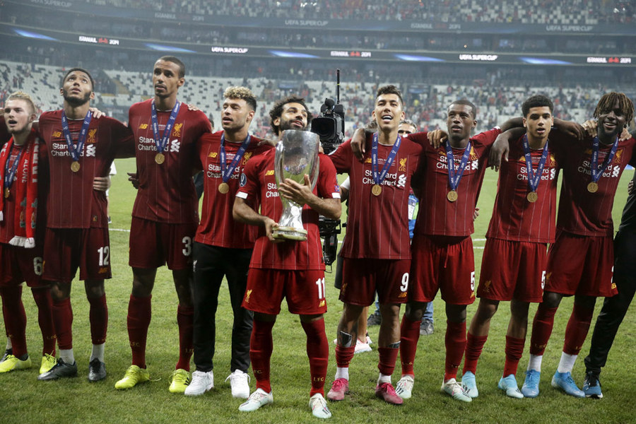 Selebrasi Liverpool Juara Piala Super Eropa 2019