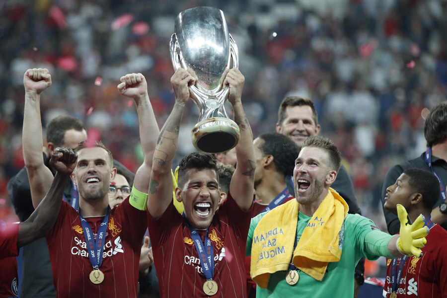 Selebrasi Liverpool Juara Piala Super Eropa 2019