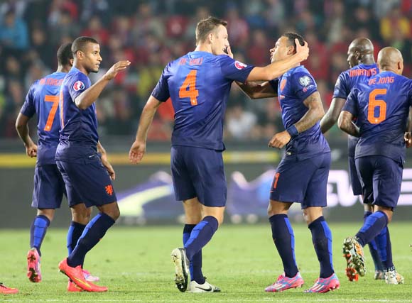Selebrasi Equaliser Belanda