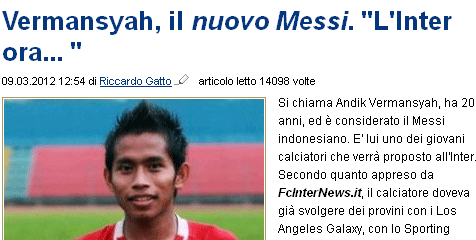 Media Italia Juluki Andik Sebagai 'Messi Baru'