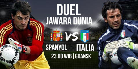 Line-up: Spanyol vs Italia