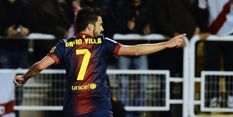 Cetak Gol di Kandang Vallecano, David Villa Puas!