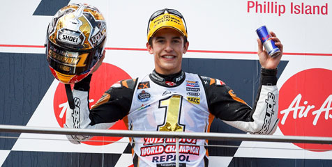Gagal Musim Lalu, Marc Marquez Sukses Sabet Gelar Moto2 2012