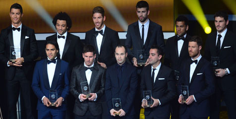 La Liga Dominasi FIFA/FIFPro World XI 2012