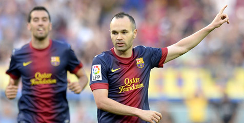 Iniesta Puji Capaian 100 Poin Barcelona