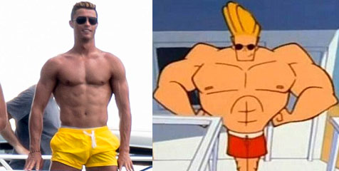 Nikmati Liburan, Ronaldo Bergaya Johnny Bravo