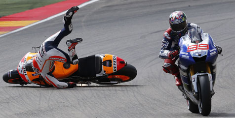 Pengawas Balap Panggil Marquez-Pedrosa Terkait Insiden Aragon