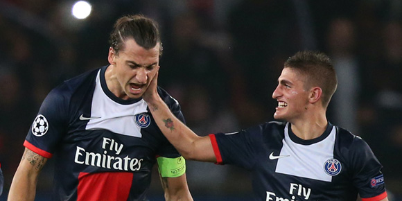 Back-heel Ibra + Scoop Pass Verratti = Gol Brilian