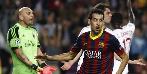 Busquets Girang Cetak Gol Heading