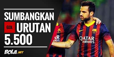 Sebelum Cedera, Fabregas Sumbang Gol ke-5500 Barca