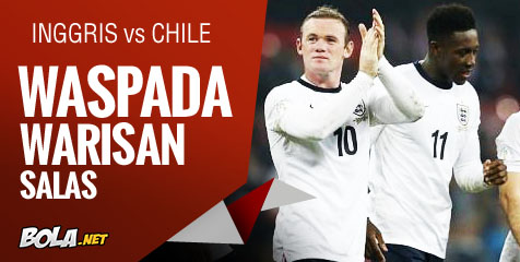 Preview: Inggris vs Chile, Waspada Warisan Salas