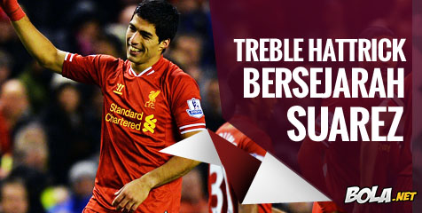 Treble Hat-trick Suarez Cetak Sejarah Premier League