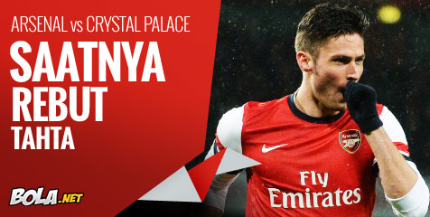 Preview: Arsenal vs Crystal Palace, Rebut Tahta