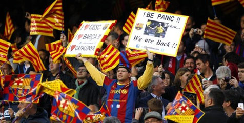 3000 Suporter Barcelona Tiba di Kota Manchester