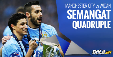 Preview: Man City vs Wigan, Semangat Quadruple