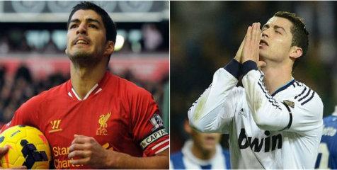 Suarez dan Ronaldo Bersaing Ketat Perebutkan Sepatu Emas Eropa