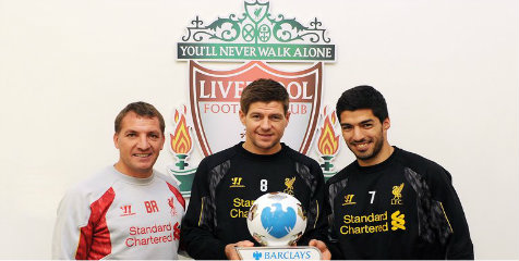 Rodgers, Gerrard dan Suarez Terbaik di Premier League Bulan Maret