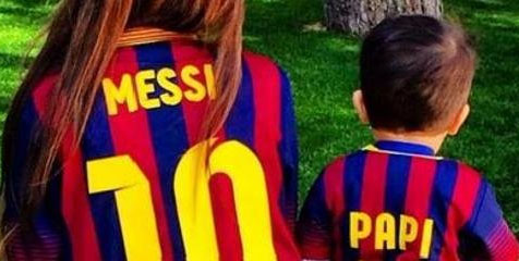 Messi Dapat Dukungan Unik Antonella & Tiago 
