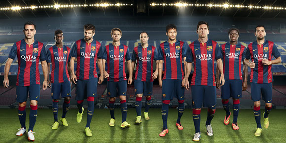 Detail Jersey Home Barcelona 2014-15