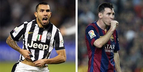 Brace, Tevez 5, Messi 6