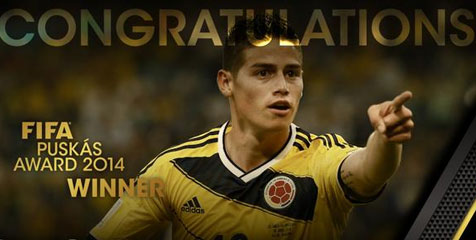 James Rodriguez Sabet Puskas Award 2014