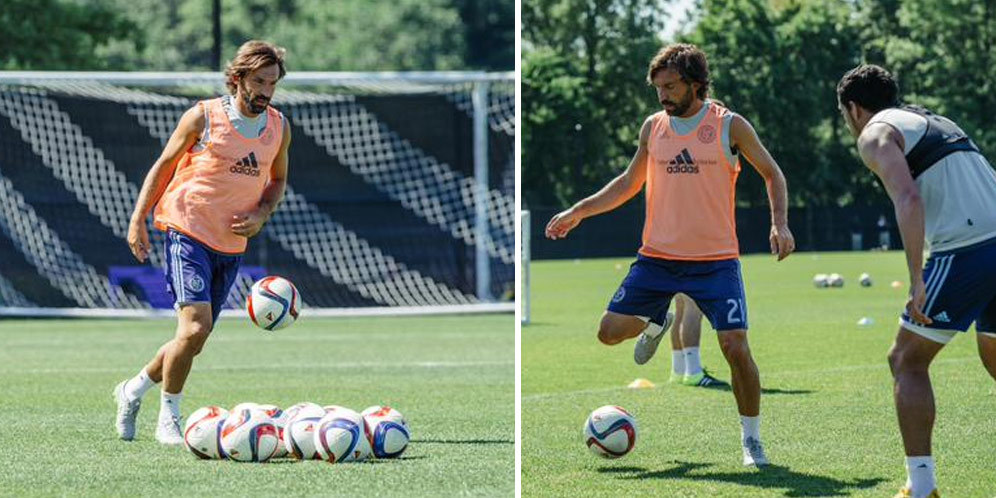 Latihan Perdana, Pirlo Langsung Pukau Fans NYCFC