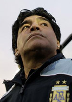 Diego Maradona, akhirnya berhasil loloskan Argentina ke Piala Dunia. (c)AP