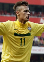 Neymar saat merayakan gol lawan Skotlandia di Emirates Stadium. (GettyImages)