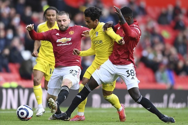 Duel Manchester United vs Fulham di Old Trafford, Rabu (19/05/2021) dini hari WIB. (c) Pool Getty via AP Photo