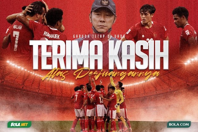 Terima kasih sudah berjuang di Piala AFF 2020, Timnas Indonesia (c) Bola