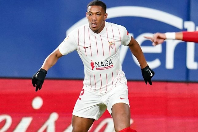 Anthony Martial saat bermain di Sevilla pada musim 2021/2022 (c) AP Photo