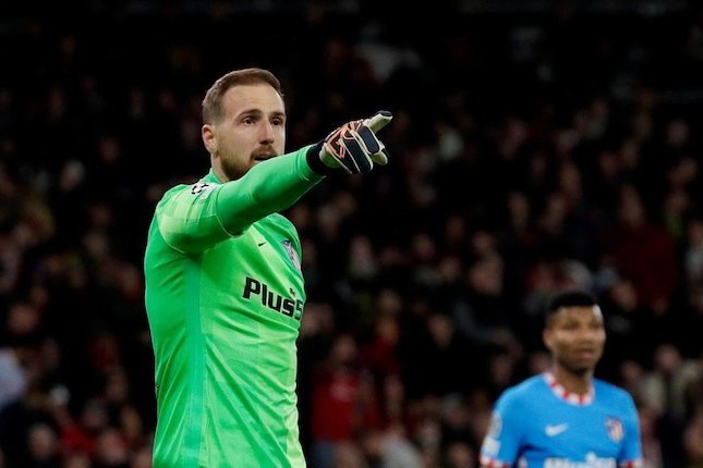 Aksi kiper Atletico Madrid, Jan Oblak dalam laga versus Manchester United, Rabu (16/3/2022) (c) UEFA