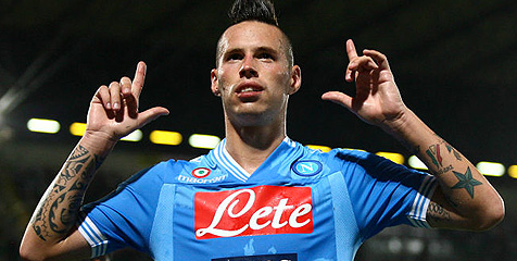Marek Hamsik, monster di lini tengah Napoli.(c) AFP