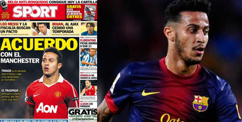 Saga transfer Thiago terus menjadi berita hangat di media. (c) Sport