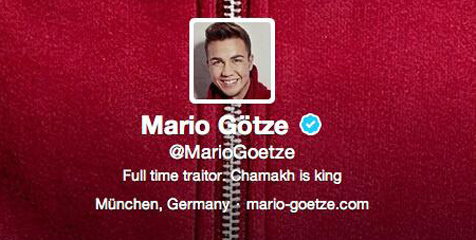 Bio Twitter Goetze sesaat setelah dibajak. (c) Twitter