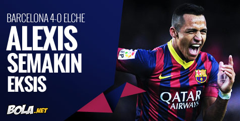 ANALISIS: Barcelona 4-0 Elche, Alexis Semakin Eksis