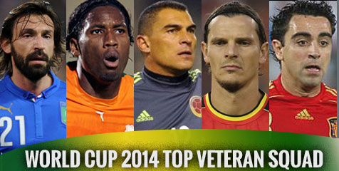 World Cup 2014 Veteran XI, Skuat Uzur Terbaik Yang Berlaga di Brasil