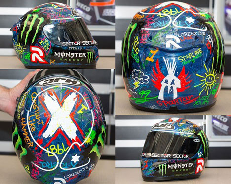 Helm Jorge Lorenzo karya Anna Vives. (c) MotoGP.com