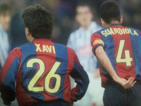 Xavi dan Guardiola. (c) Barcablog