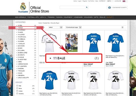 Insiden munculnya jersey nomor 11 dengan nama Bale. (c) RMFC