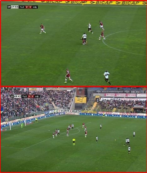 Milan permasalahkan posisi tendangan bebas Parolo. (c) ACMilan