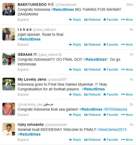 Dukungan untuk Indonesia lewat Twitter