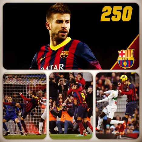 Gerard Pique rayakan penampilan ke-250 (c) Instagram.com/3gerardpique