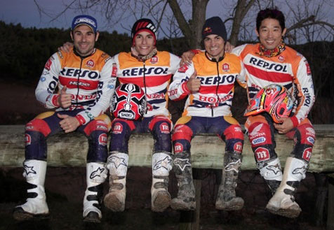 Toni Bou, Marc Marquez, Dani Pedrosa dan Takahisa Fujinami. (c) Repsol Honda