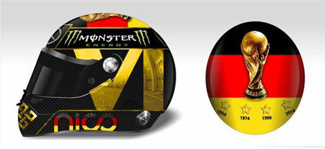 Desain awal helm Nico Rosberg untuk F1 GP Jerman. (c) Twitter/nico_rosberg