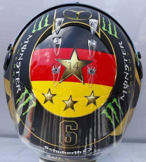Desain terbaru helm Nico Rosberg untuk F1 GP Jerman. (c) Twitter/MercedesAMGF1